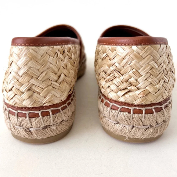 GUCCI || Adela GG Raffia Espadrilles Brown Leather Logo EU 36 US 6 - Picture 8 of 13